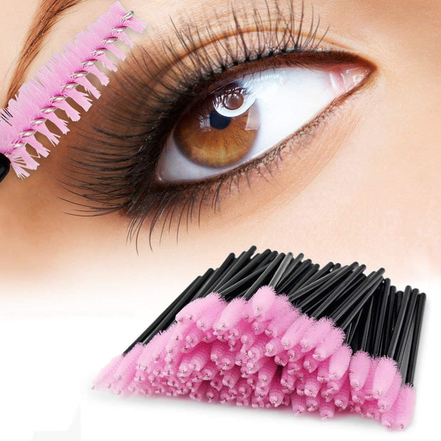 Disposable Eyelash Brush Mascara Brushes Makeup Brushes Cosmetic Tool Pack of 100, Green