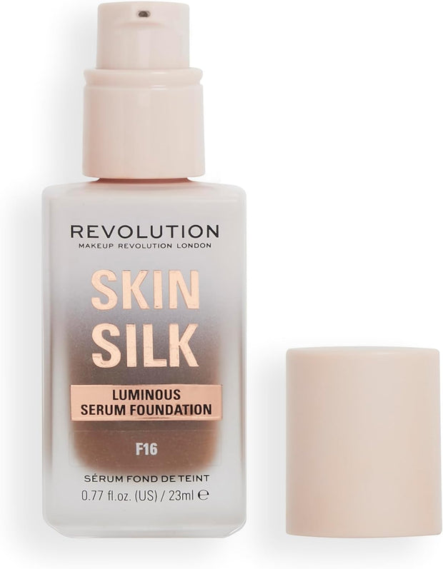Makeup Revolution, Skin Silk Serum Foundation, Light to Medium Coverage, Contains Hyaluronic Acid, F7, 23Ml