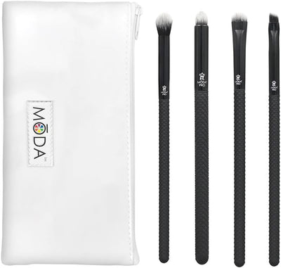 Royal & Langnickel Full Size Pro Bold Eye 5Pc Makeup Brush Set with Pouch, Includes, Crease, Smokey Eye, Smudger and Line Brushes, Black, BMX-BEK5