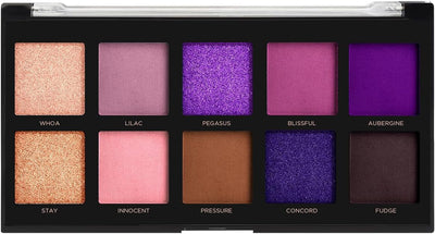 Profusion Cosmetics Violets 10 Shade Eyeshadow Palette (Blendable Multi-Finish Array of Orchid to Lavender and Violet Hues)