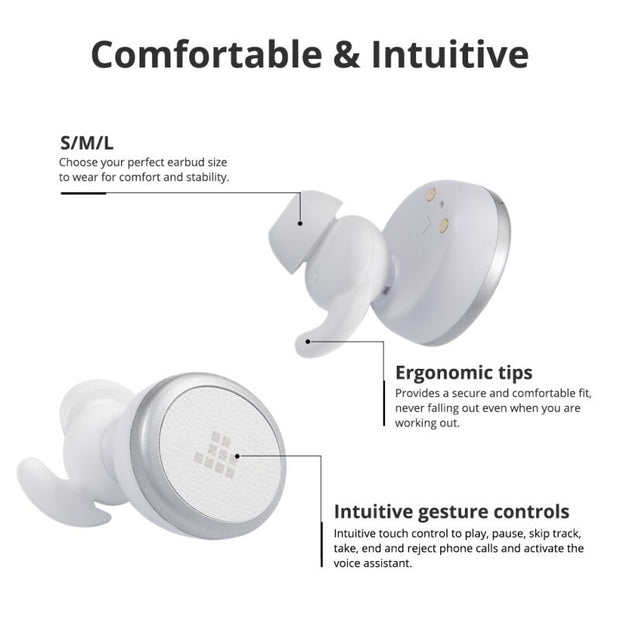 Tronsmart Wireless Earbuds with Voice Assistant, Deep Bass & Wireless Charging W