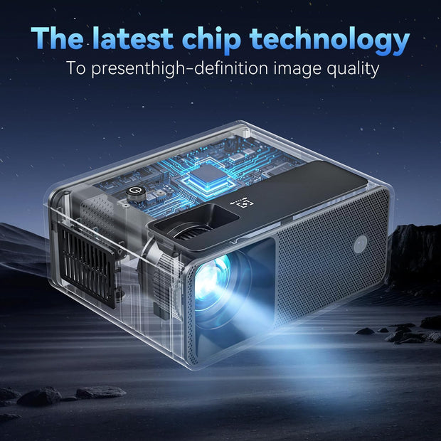 Projector, 2025 Upgraded 15000 Lumens Full HD 1080P Supported, Einyoumily Portable Mini Projector, Small Video Projector, Home Theatre 130", Compatible with Ios/Android/Tv Stick/Hdmi/Usb