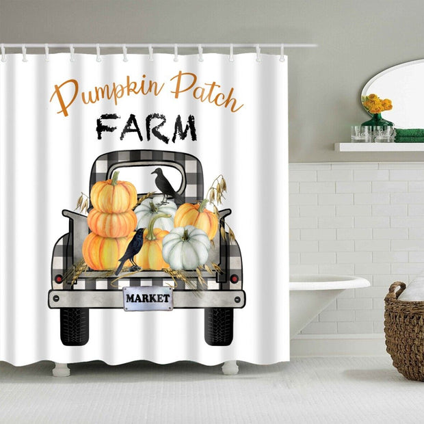 New Waterproof Polyester Fabric Bathroom Shower Curtain Sheer Panel 12 Hooks