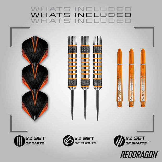 RED DRAGON Amberjack Series Darts Set with Flights and Shafts (Stems)