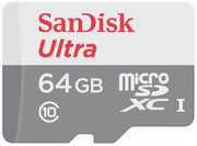 Sandisk Ultra 64 GB Microsdxc Class 10 Memory Card up to 48 Mbps - White/Grey