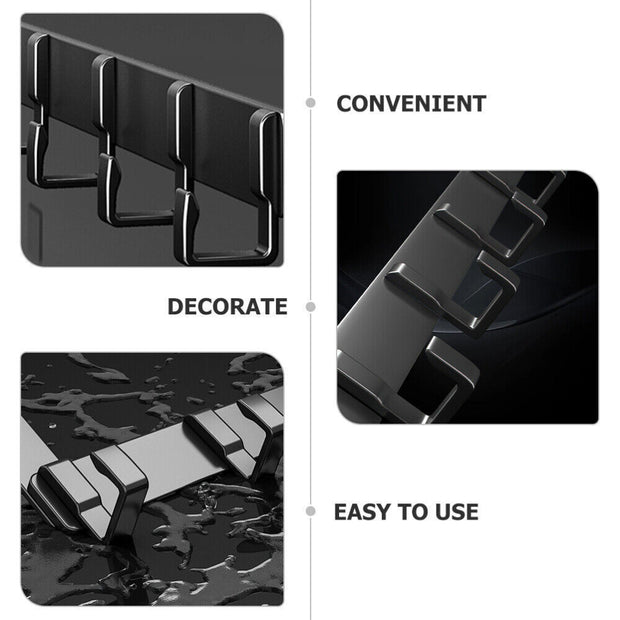 Heavy Duty Aluminium 7 Hook over Door Organiser Rack Coat Towel Robe Hanger