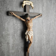 BC Catholic Crucifix Wall Cross 16" H Jesus Christ Indoor Home Decor Religious Collectable Gifts Renaissance Sculpture Handmade by Buildclassic