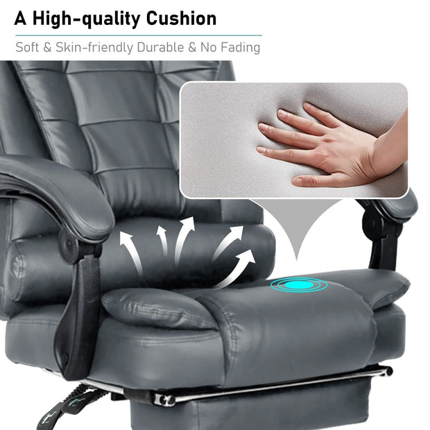Massage Office Chair Gaming Computer Desk Swivel Recliner Chair Leather Footrest