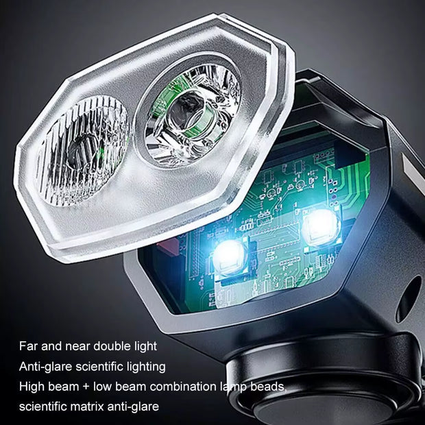 Solar Powered LED Bike Front USB Rechargeable Bicycle Light Lamp with Horn