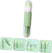 FRCOLOR Compact Lightweight 1 Set Telescopic Makeup Brush 4-In-1 Brush Set Make up Eyeshadow Brush for Travel and Daily Use