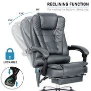 Massage Office Chair Gaming Computer Desk Swivel Recliner Chair Leather Footrest