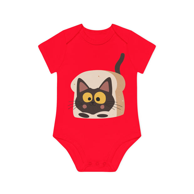 Baby Organic Short Sleeve Bodysuit - Cat loaf