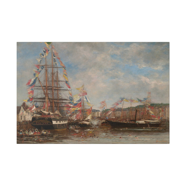 Festival in the Harbor of Honfleur, 1858, Eugene Boudin