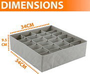 3CPS FOLDABLE UNDERWEAR BRA FABRIC SOCKS BOX STORAGE ORGANISER DRAWER DIVIDERS