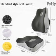 Memory Foam Waist Cushion Massage Back Orthopedic Pillow Lumbar Office Chair Cushion Car Seat Support Pad Buttock Coccyx Pillows