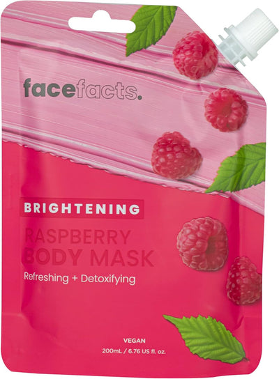 Body Mud Mask | Brightening Raspberry | Refreshing + Detoxifying | Resealable Pouch | 200Ml