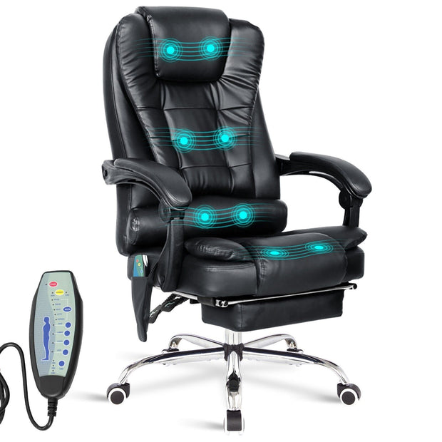 Massage Office Chair Gaming Computer Desk Swivel Recliner Chair Leather Footrest