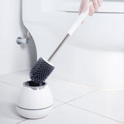 Soft Silicone Toilet Brush with Toilet Brush Holder Cleaning Tool Brush Set