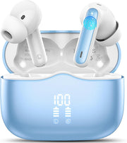 Wireless Earbuds, Bluetooth 5.3 Headphones in Ear with Hifi Stereo Deep Bass, 4 ENC Noise Cancelling Mic Wireless Earphones 40H Playtime, Bluetooth Earbuds Dual LED Display, IP7 Waterproof, USB-C