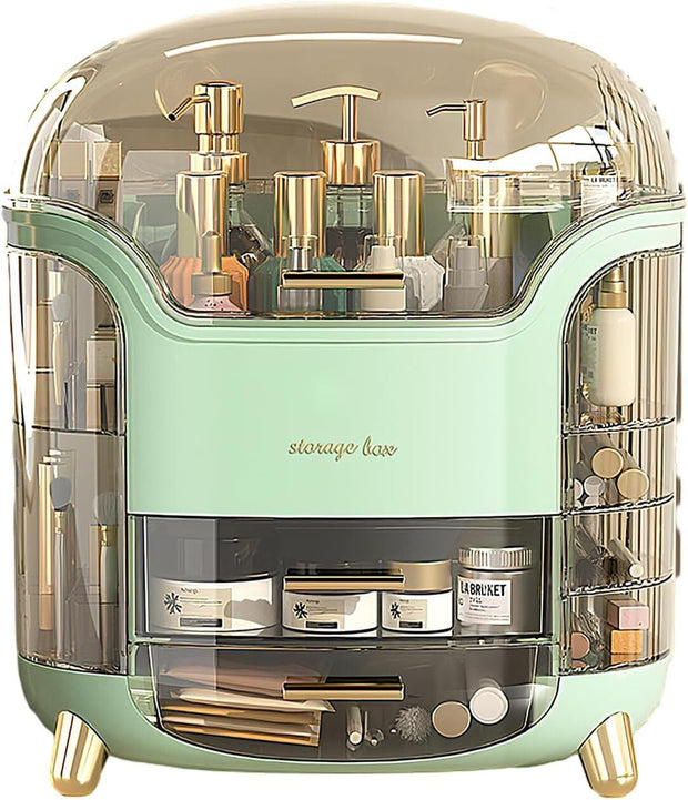 Xlarge Cosmetic Skincare Organiser Tabletop Make-Up Storage Case 2 Drawers Box