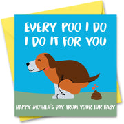 Fathers Day Card from the Dog Funny Fathers Day Card Every Poo I Do I Do It for You Joke Pun Dog Dad Cards for Father'S Day