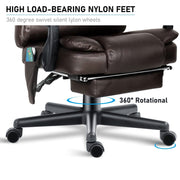 Massage Office Chair Gaming Computer Desk Swivel Recliner Chair Leather Footrest