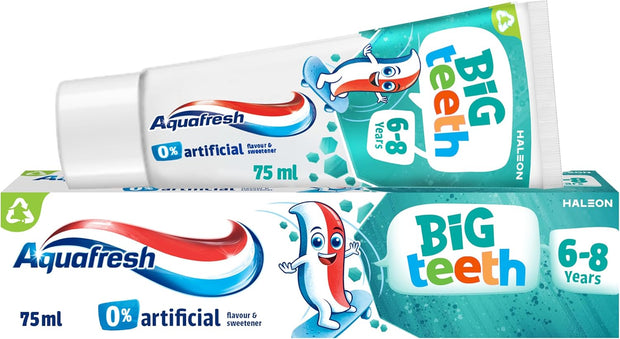 Big Teeth Toothpaste 6-8 Years, Kids Toothpaste, Lasting Protection for New Permanent Teeth, 75Ml
