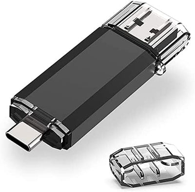 RAOYI 128GB USB C Flash Drive USB C and a Dual USB 3.0 Stick USB Type-C Memory Stick Thumb Drive for Smartphones, Tablets, Macs and Computers, Black