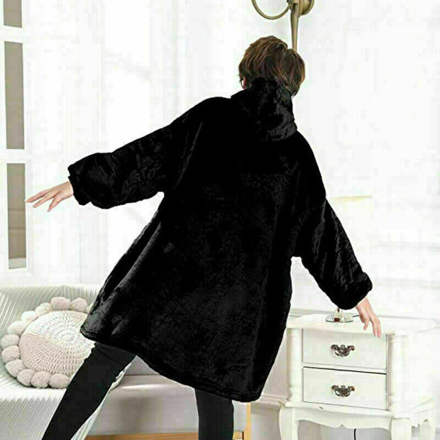 Hooded Snuggle Blanket Super Soft Oodie Winter Warm Wearable Hoodie Robe Comfort