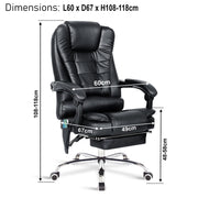 Massage Office Chair Gaming Computer Desk Swivel Recliner Chair Leather Footrest