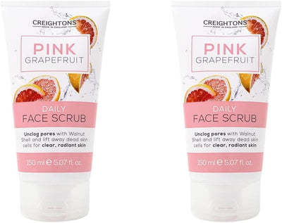 Pink Grapefruit Daily Face Scrub (150Ml) - Unclog Pores with Walnut Shell and Lift Away Dead Skin Cells for Clear, Radiant Skin. Dermatologically Tested. (Pack of 2)