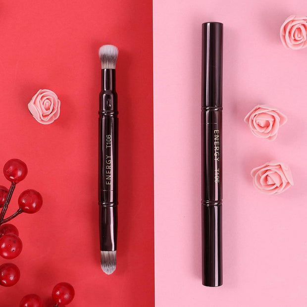 Dual-Ended 2-In-1 Concealer Brush, Blending Brush, Highlighter Brush, Travel Makeup Brush for Liquid, Cream, Powder Makeup (Gift for Her, Gift for Woman)