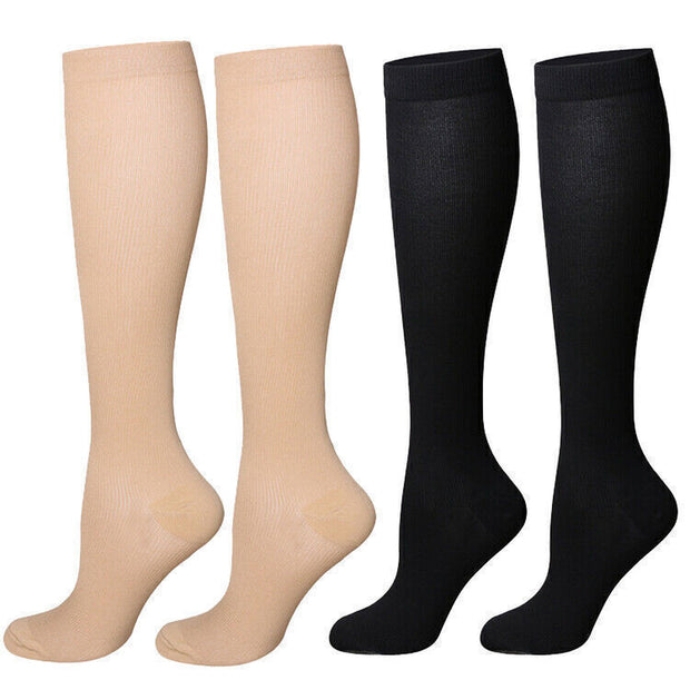1/2Pair Knee High 20-30Mmhg Compression Graduated Support Socks Men'S Women'S