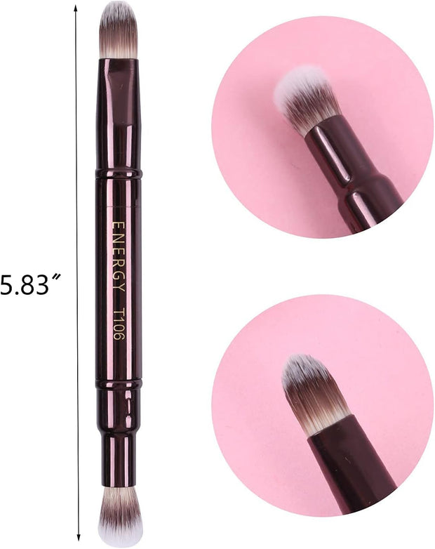 Dual-Ended 2-In-1 Concealer Brush, Blending Brush, Highlighter Brush, Travel Makeup Brush for Liquid, Cream, Powder Makeup (Gift for Her, Gift for Woman)