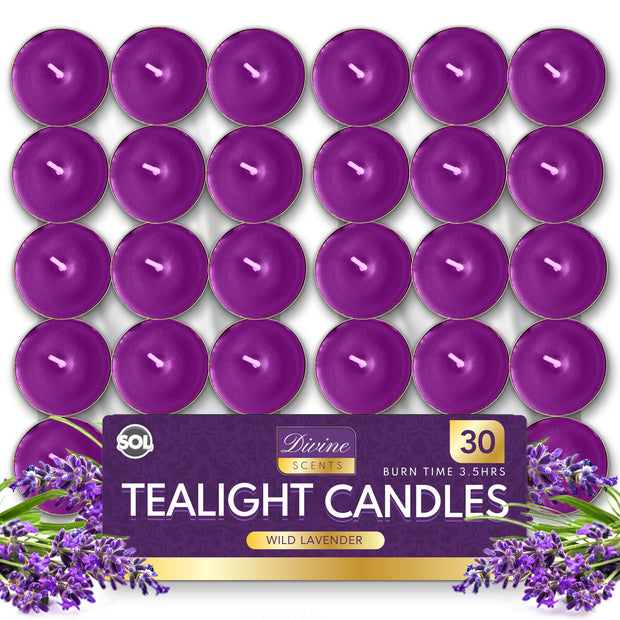 30Pk Scented Tea Lights Candles | Various Perfumes 4 Hour Burn Night T Tealights