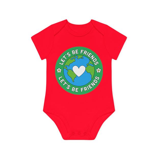 Baby Organic Short Sleeve Bodysuit - Let's be friends