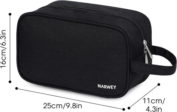 Travel Toiletry Wash Bag for Men and Women Traveling Dopp Kit Shaving Bag for Toiletries Accessories (Black)