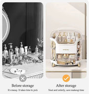Xlarge Cosmetic Skincare Organiser Tabletop Make-Up Storage Case 2 Drawers Box