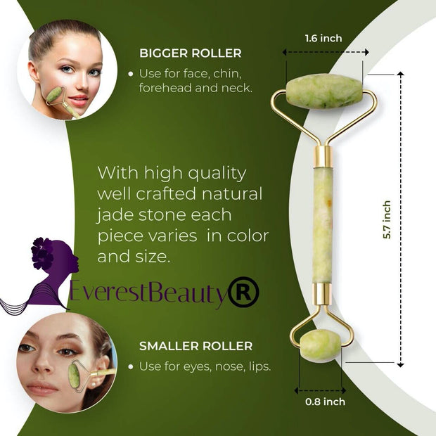 Jade Face Massage Roller Beauty Tool Facial Eye Neck Body anti Ageing Therapy