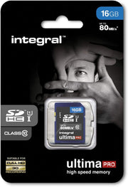 Integral INSDH16G10-80U1 Ultimapro 16 GB SDHC Class 10 Memory Card