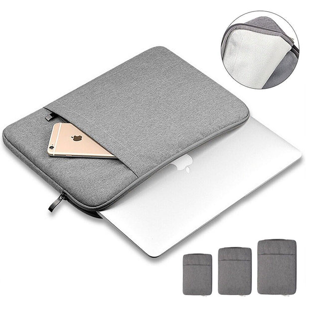 Laptop Bag Sleeve Case Carry Cover 2 Pockets for Apple Mac Book 11 13 14 15 Inch