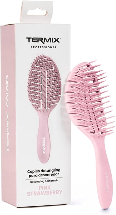Professional Detangling Brush for Detangling | Pink Strawberry | anti Pull Brush for All Hair Types | Dry or Wet Hair | Flexible and Quick Drying Body | Shiny Hair