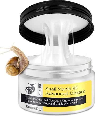 Snail Mucin Moisturizer - Snail Mucin Serum Cream, Face Moisturizer with Advanced Snail 92 Mucin Essence, Face Moisturizing Cream for Dry Skin, Day & Night Korean Skin Care Repair Cream
