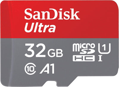 Sandisk 32GB Ultra Microsdhc Card + SD Adapter up to 120 Mb/S with A1 App Performance UHS-I Class 10 U1