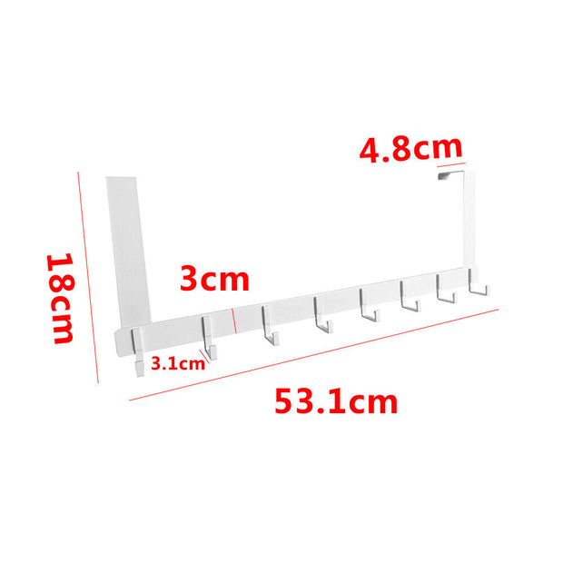 Over the Door 8 Hooks Bathroom Organizer Rack Clothes Coat Hat Towel Hanger