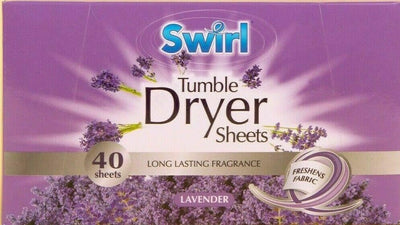 Swirl Tumble Dryer Sheet Pack of 35 Lavender Scented Antistatic Laundry Softener
