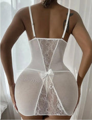 Lingerie Mini Dress Underwear Garters Ladies Sleepwear Sexy Transparent Babydoll