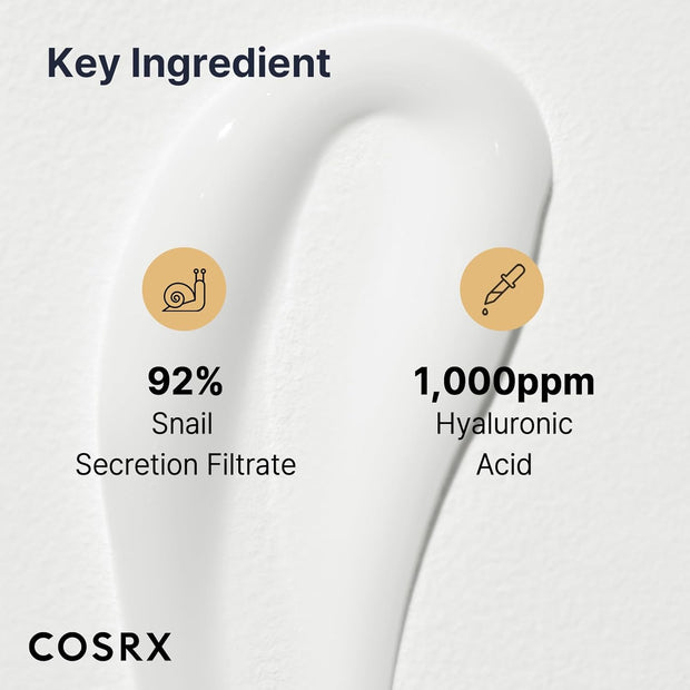 COSRX Advanced Snail 92 All in One Cream Korean Snail Mucin Face Cream & Gel Moisturiser for Dry Sensitive and anti Aging Skin, Daily Soothing and Moisturising Cream, Korean Skincare 100G