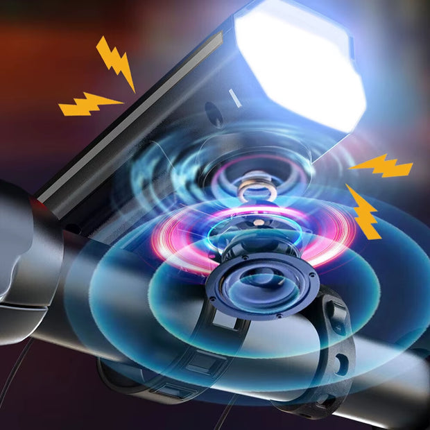 LED Bike Light USB Rechargeable 4 Modes Black ABS Cycle Front Lights Waterproof