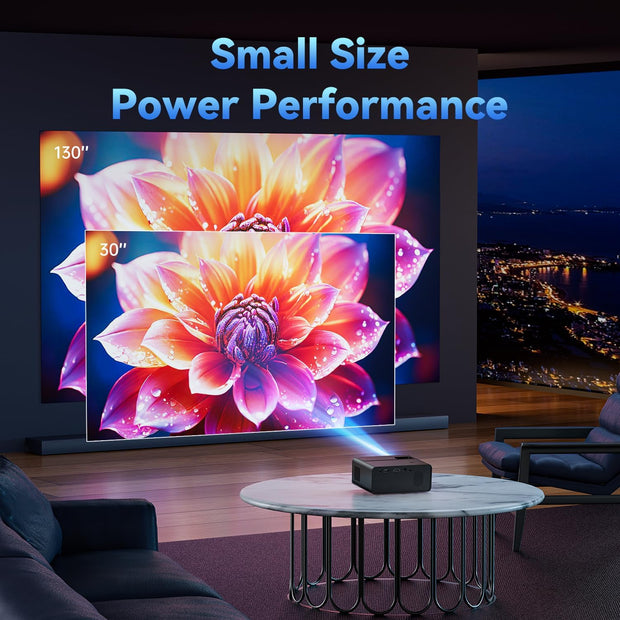 Projector, 2025 Upgraded 15000 Lumens Full HD 1080P Supported, Einyoumily Portable Mini Projector, Small Video Projector, Home Theatre 130", Compatible with Ios/Android/Tv Stick/Hdmi/Usb